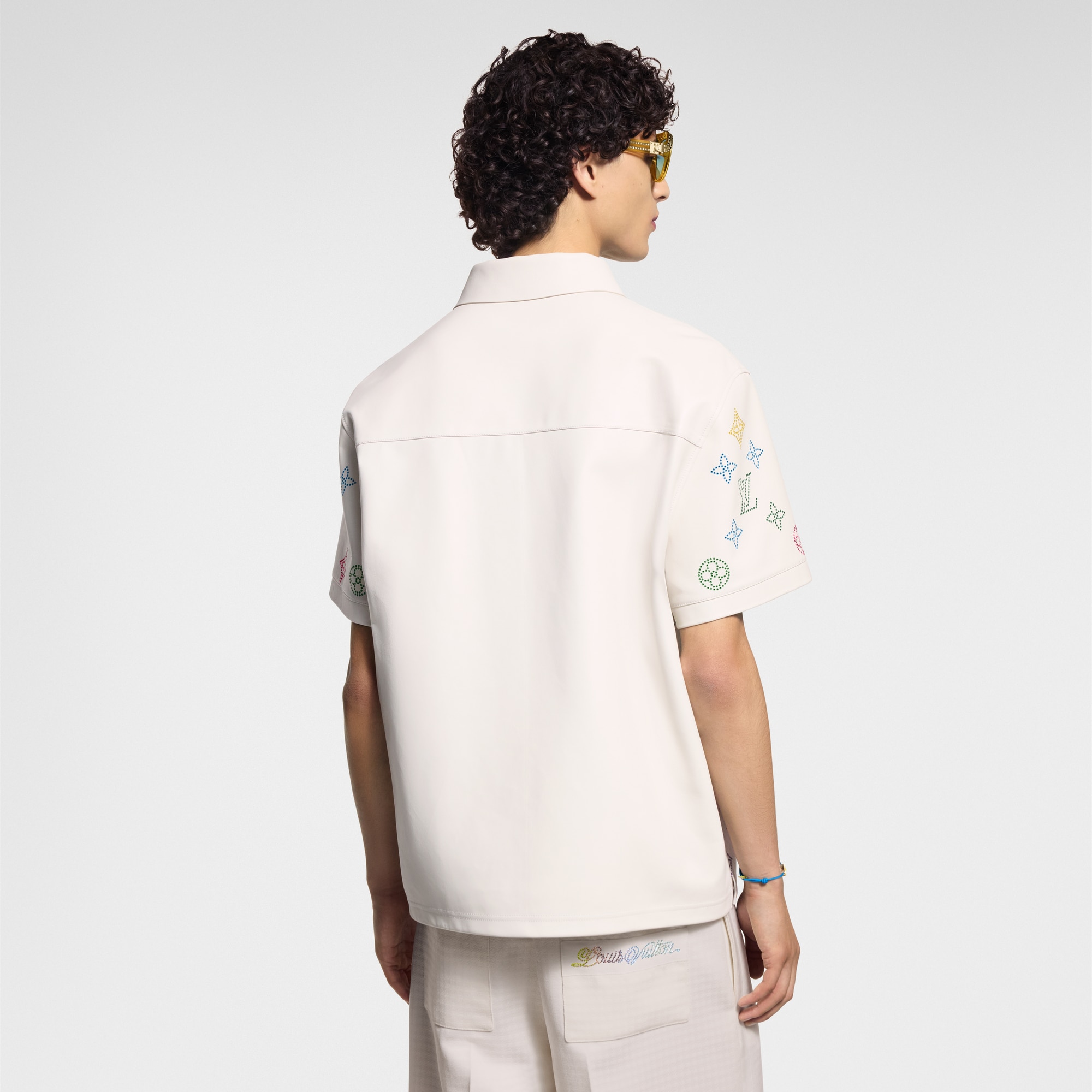 Monogram Flower Perforated Leather Polo Shirt - Men - Ready